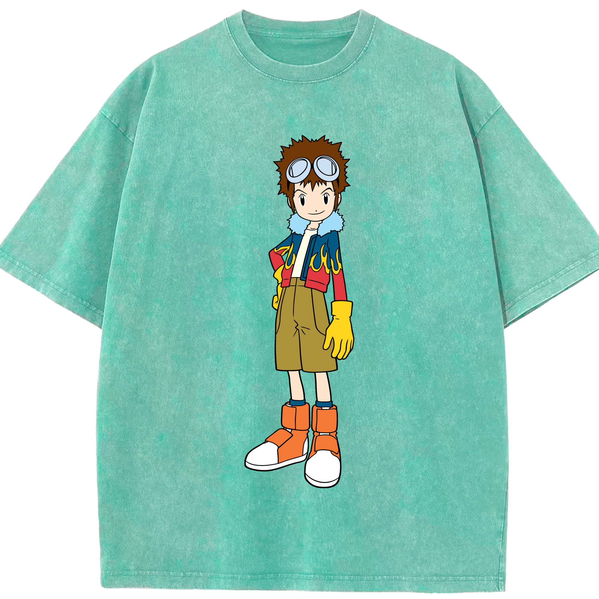 （画像用） Digimon デジタルモンスター/デジモン 綿100% ヴィンテージ風 半袖Tシャツ（フロントプリント）